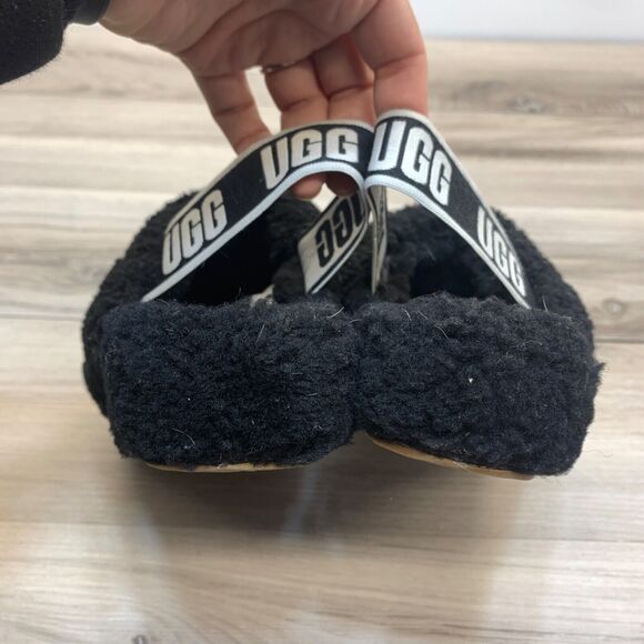 UGG Australia Fluff Yeah Slide Sandals Slingback Womens Size US 8 - Black - Picture 4 of 11